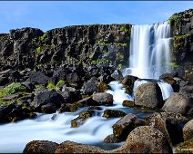 Öxarárfoss Waterfall Pingvellir Nationalpark Iceland Öxarárfoss Waterfall Pingvellir Nationalpark Iceland long exposure.