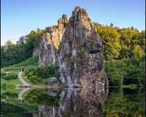 Externsteine The Externsteine in Horn Bad-Meinberg. A sandstone formation with a mirror view.