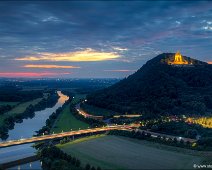 Porta Westfalica - Kaiser Wilhelm Denkal und Weser A view of the river weser and the landscape with the Kaiser Wilhelm Monument in Porta Westfalica