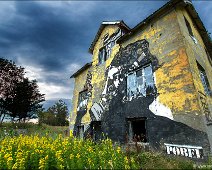 The Scream Of The Butterfly Lofoten Norway An abandoned house with an art graffitti by Pøbel http://www.pobel.no/ in Lofoten Norway