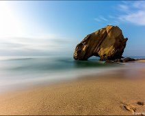 Penedo do Guincho The rock formation Penedo do Guincho in Silveira, Portugal, long exposure.