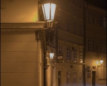 Kampa Old Town in Prague The historical Kampa and the Old Townof Prague at dawn with classic lanterns als light source.