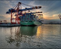 Eurogate Hafen Hamburg Sonnenuntergang