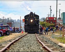 Steam Locomotive Rockaway Beach II A steam locomotive at Rockaway Beach on a summer day. A real tourist attraction.