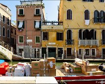 Package delivery Packages are delivered by boat in Venice.