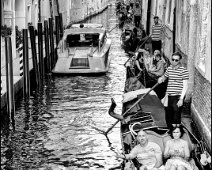 Gondola Rush Hour Gondolas are in a traffic jam at rush hour in Venice.
