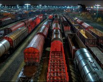 Rangierbahnhof Maschen Waggons Brücke